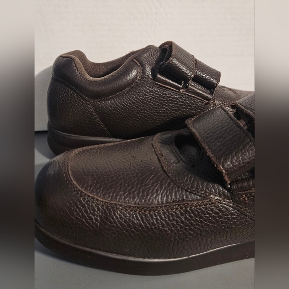 PW Minor Mens Shoes 9 Dark Brown Leather Velcro - Picture 4 of 12